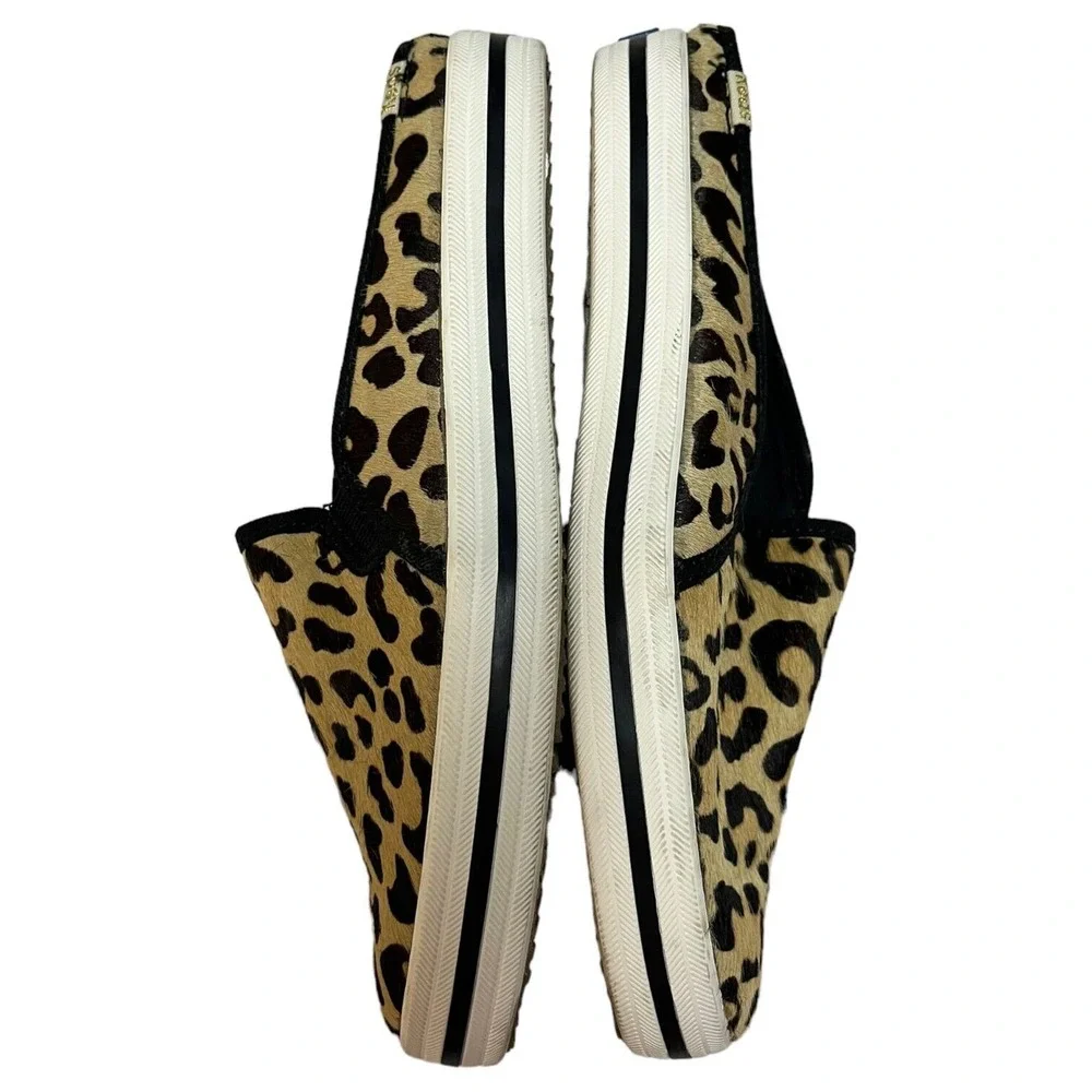 Keds Kate Spade New York Shoes Womens 7.5 Double Decker Mule Calf Hair Leopard - Picture 11 of 13